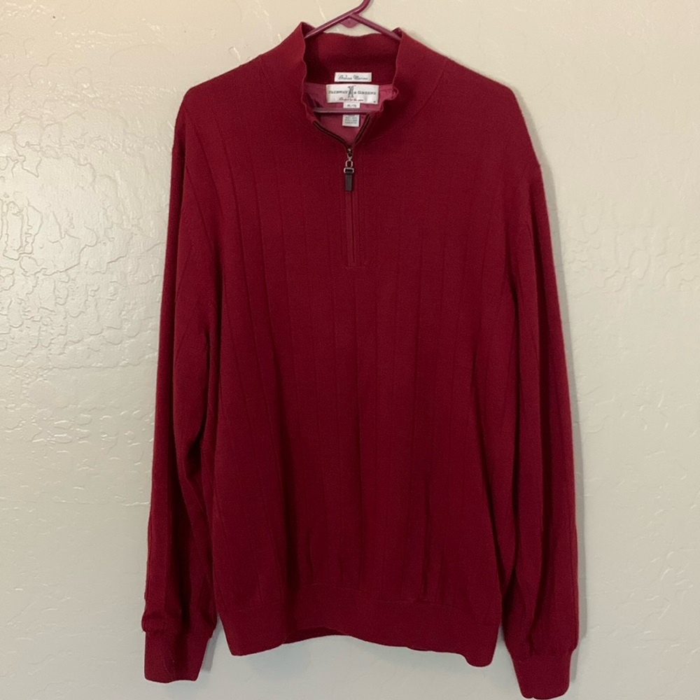 FAIRWAY & GREENE Merino Wool Quarter Zip Wind Shirt -Champions Golf Club- XL